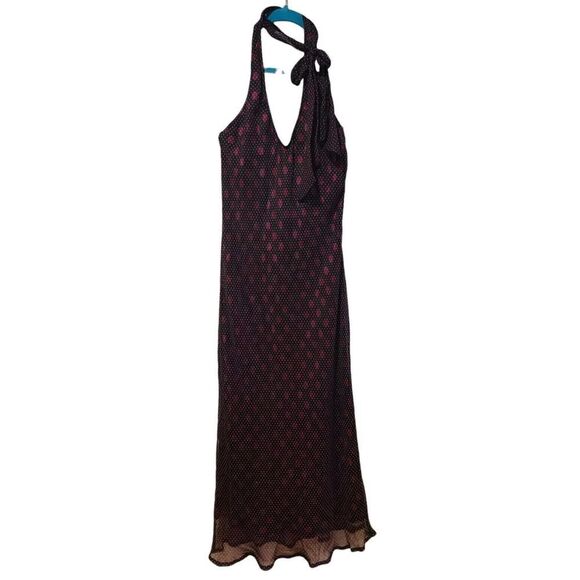 Vintage Bebe Silk Annalisa Halter Slip Dress Polka Dot Y2K | L | NWT Elle Woods - Picture 2 of 13